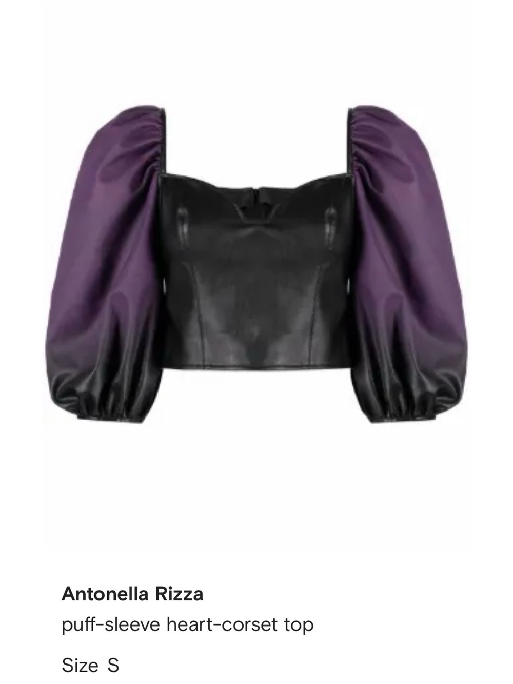 Purple & Black Puff-Sleeve Corset Crop Top